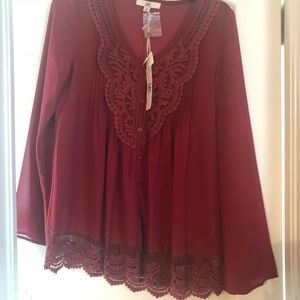 Flowy crimson boutique top